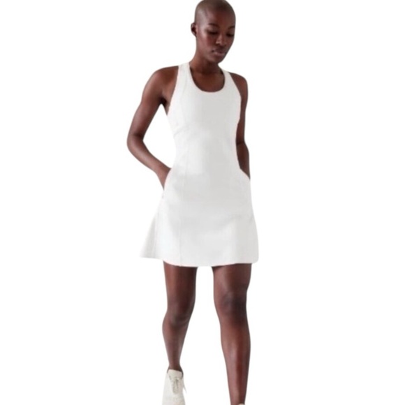 Athleta Dresses & Skirts - Athleta Levitate White Athletic Sports Racerback Tennis Pickleball Dress Women L